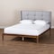 Baxton Studio Edmond Grey Upholstered and Ash Walnut Wood Full Size Platform Bed 164-10665 - alternate 2